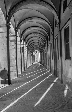 Light effect due to the sun that pass through the archesのeditorial素材