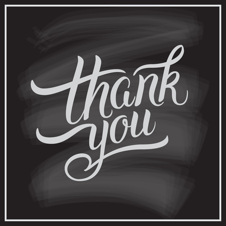 Thank You hand lettering.Calligraphic design for greeting card, prints and posters.のイラスト素材