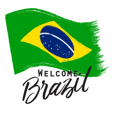 grunge national Brazil flagのイラスト素材