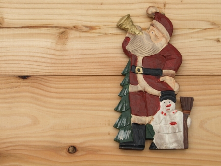 Santa Claus, snowman, Christmas treeの写真素材