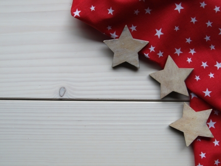 wooden with fabric and starsの写真素材