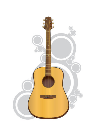 Vector illustration of an acoustic guitar.Easy to edit.のイラスト素材