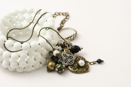 Macro shot of jewelry isolated on white.の写真素材