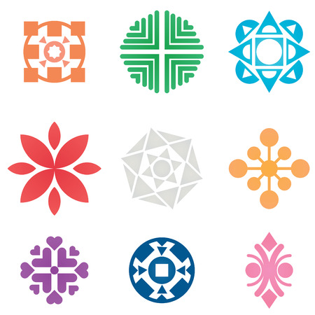 Collection of colorful symbols and icons. のイラスト素材