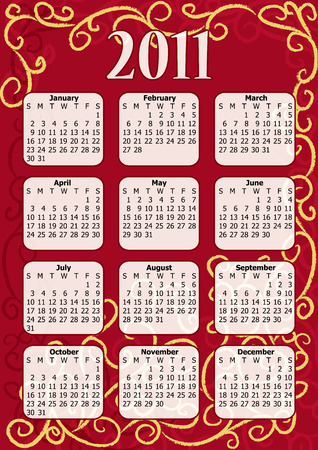 Calendar for the year 2011 in format.のイラスト素材