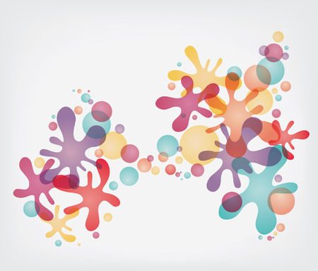 Colorful splash shapes and bubblesのイラスト素材