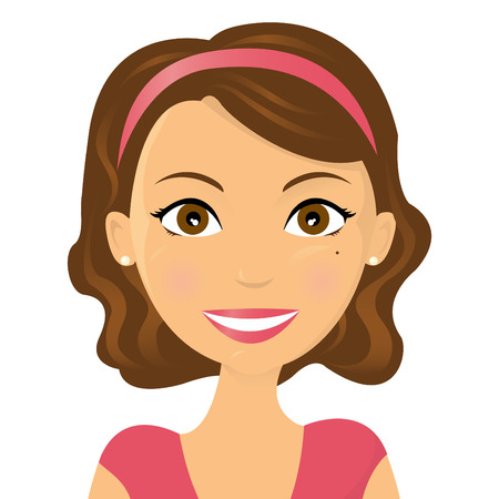 Cute illustration of a smiling womanのイラスト素材