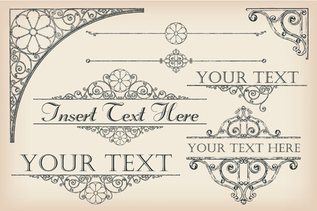 Collection of antique-style design elementsのイラスト素材
