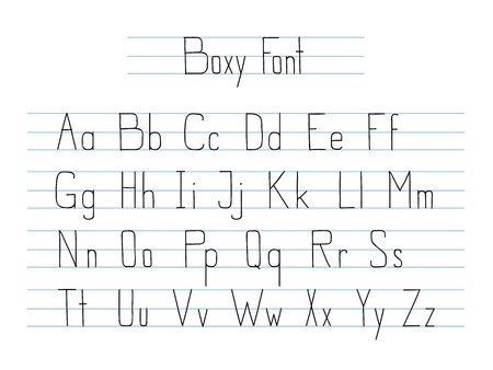 Hand drawn style vector font isolated on white のイラスト素材
