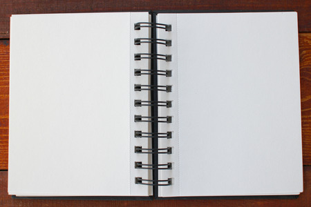 Blank white notebook with copyspaceの写真素材