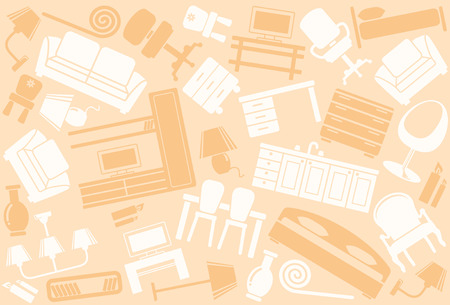 Seamless furniture backgroundのイラスト素材