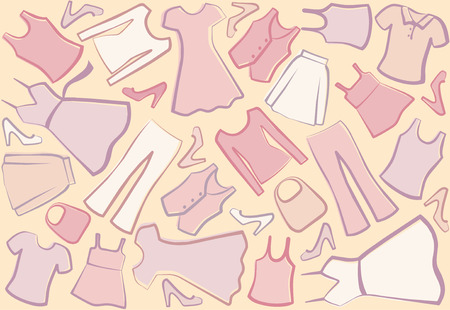 Seamless background of lady's clothesのイラスト素材
