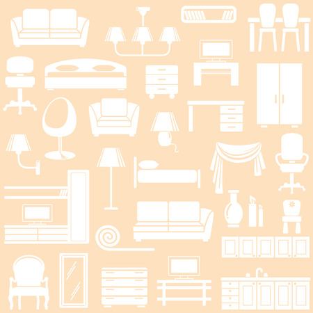 Furniture and the lighting equipment for the houseのイラスト素材