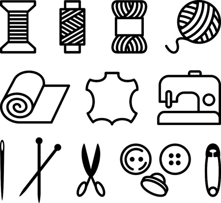 Sewing/Tailor Elementsのイラスト素材
