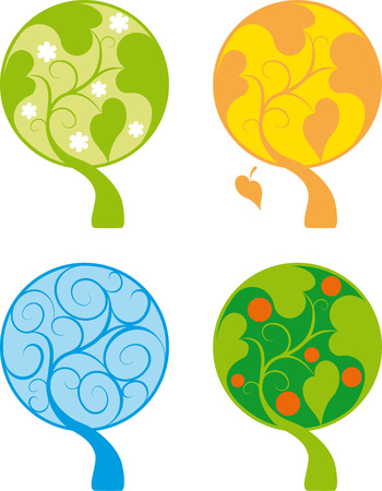 Four Seasons Treeのイラスト素材