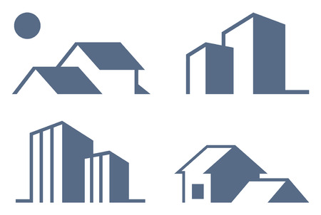 Simple symbols of real estateのイラスト素材