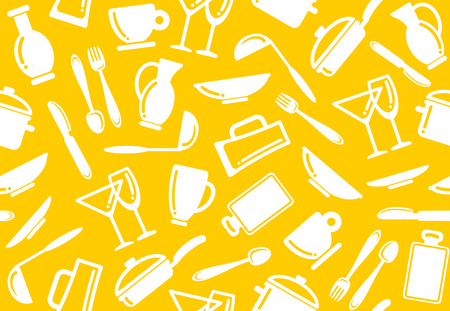 Seamless background of kitchen wareのイラスト素材