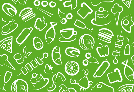 Seamless background of food  のイラスト素材