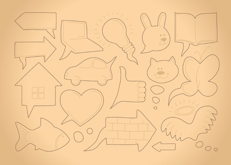 Doodle sketch speech bubblesのイラスト素材