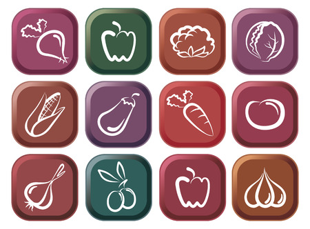 Vegetable buttonsのイラスト素材