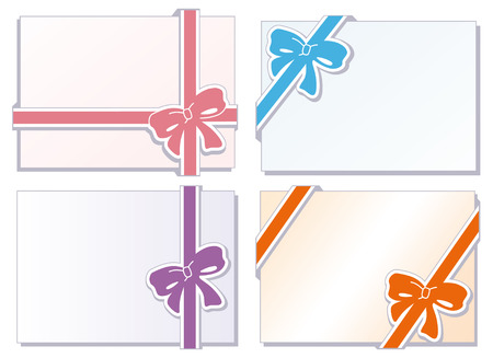 Collection of  bows with greeting cardsのイラスト素材