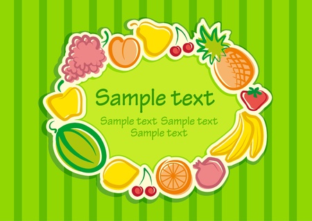 Background with a frame from fruitのイラスト素材