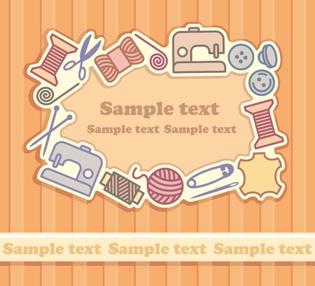 Sewing and needlework backgroundのイラスト素材