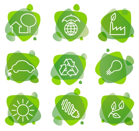 Environment protection iconsのイラスト素材