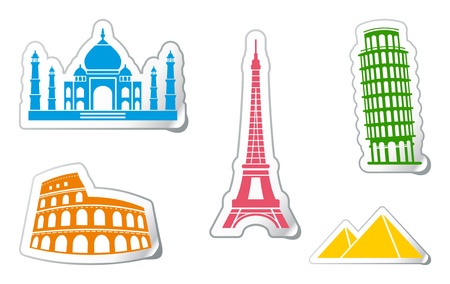 Stickers of architectural monumentsのイラスト素材
