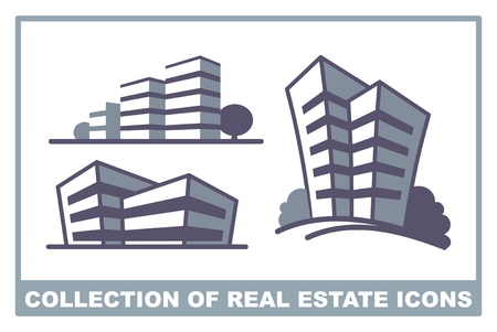Collection of real estate iconsのイラスト素材