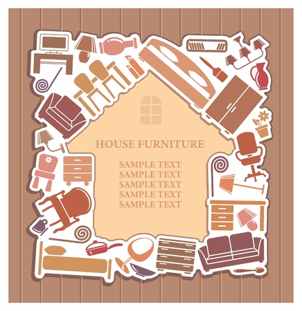   Framework in the form of the house from furniture  のイラスト素材