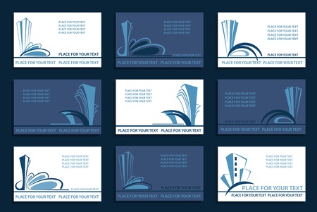 Business cards with images of abstract architectural compositionsのイラスト素材