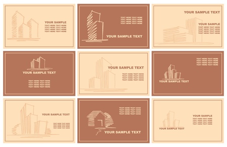   Business cards with sketches of buildings  のイラスト素材