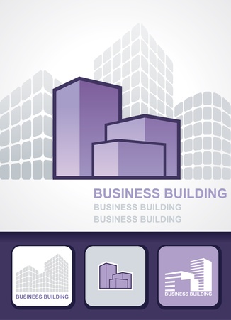 Building background, icon and business cardsのイラスト素材