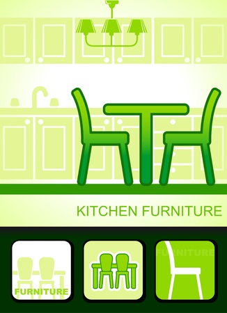 Kitchen furnitureのイラスト素材
