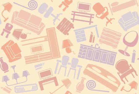 Seamless furniture backgroundのイラスト素材
