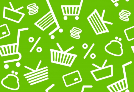 Seamless background with shopping symbolsのイラスト素材