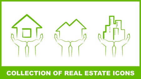 Collection of real estate iconsのイラスト素材