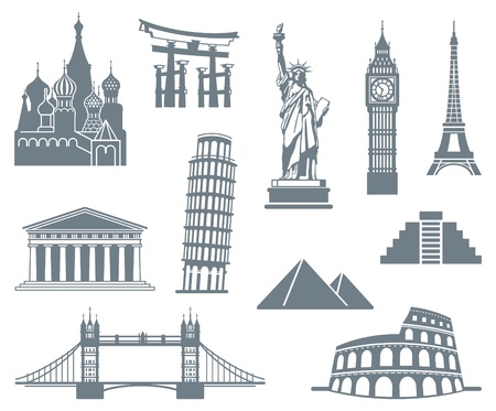 World Landmark Icon Setのイラスト素材