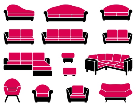 Armchairs and sofasのイラスト素材