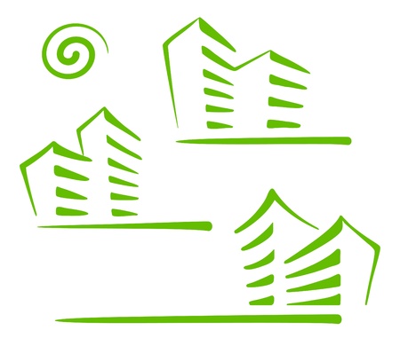 Sketches of buildingsのイラスト素材