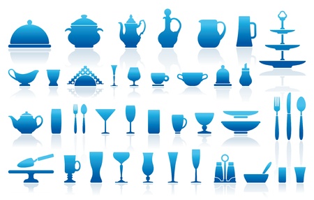 Icons of ware for table layoutのイラスト素材