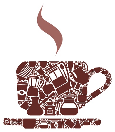 Cup from the symbols connected with preparation of coffeeのイラスト素材