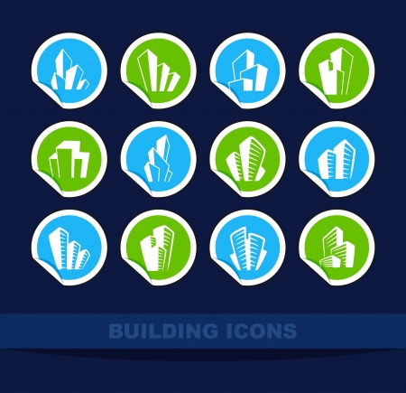 Simple symbols of real estate on stickersのイラスト素材
