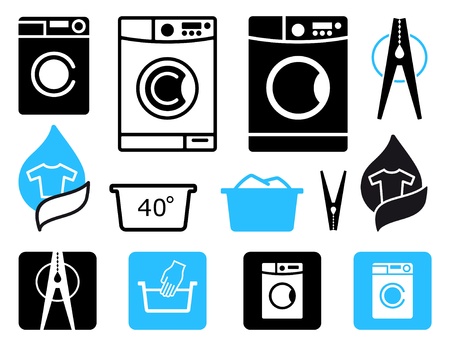 Simple symbols of washing machines and washingのイラスト素材