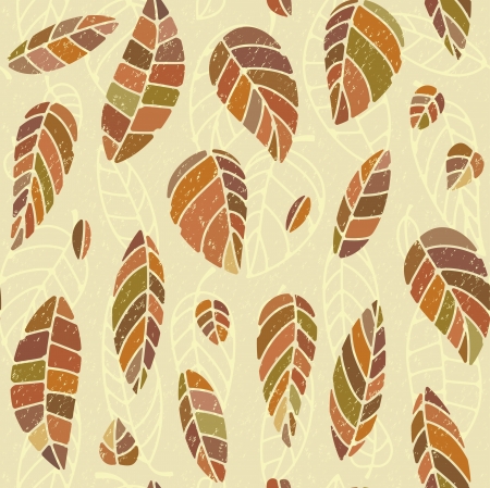 Seamless background with leaves in retrostyleのイラスト素材