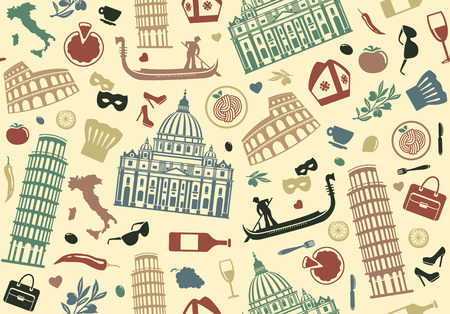 Seamless background of Italyのイラスト素材