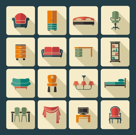 Furniture icon setのイラスト素材