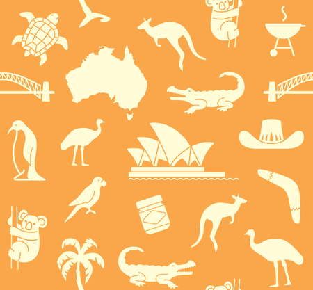 Australian seamless patternのイラスト素材