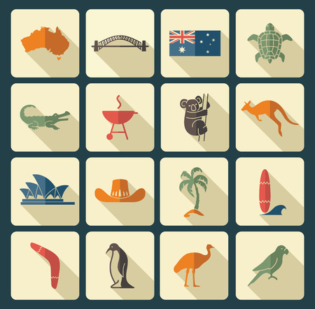 Australian iconsのイラスト素材